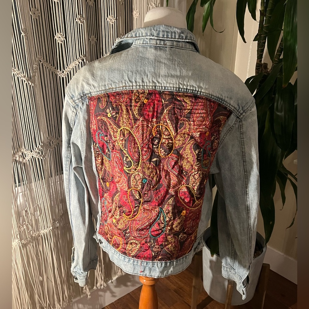 Free People Patchwork Denim Jacket